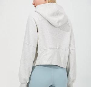 Custom Women's Winter Cotton <b>Hoodie</b> Casual Zip-up Streetwear Oversized Plain Design <b>Long</b> Length Front Logo Position-Wholesale - Product Image 6