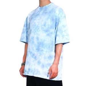 Unisex Tie Dye Cotton Tee Plus Size <b>Mock</b> <b>Neck</b> Shirt Oversized Custom Logo Tee Breathable Knitted Cotton <b>Top</b> Streetwear Tie Dye T - Product Image 1