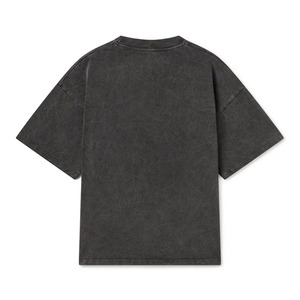 T-shirt de luxe pour homme 220 g/m² 'VINTAGE BLACK' avec logo personnalisé, qualité supérieure, épaules tombantes, coupe classique, 100 % coton tissé lourd - Product Image 2
