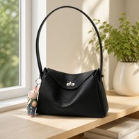 Sac à bandoulière en cuir pleine fleur personnalisé OEM pour femme, avec boucle, style Normcore minimaliste, couleur unie, usage quotidien, vente en gros directe usine