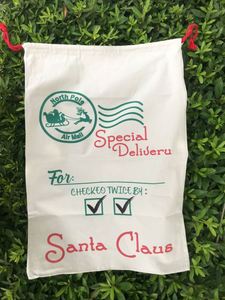 Sac de Noël géant pour cadeaux, sac à cordon extra large, personnalisé, écologique, en coton, pour emballer les cadeaux - Product Image 3