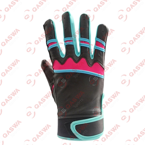 Gants de baseball professionnels avec logo personnalisé Gants de frappeur à manchette courte en cuir de vachette Cabretta pour joueurs - Product Image 4