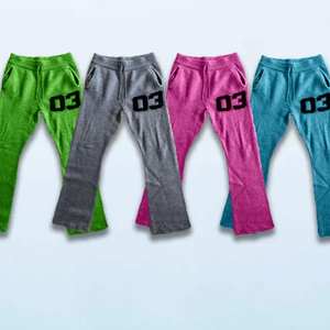 Custom Streetwear Oversized Trousers Screen Printing Logo <b>Baggy</b> Loose Straight Leg Knit Fuzzy Mohair Sweatpants Mohair Pants - Product Image 4