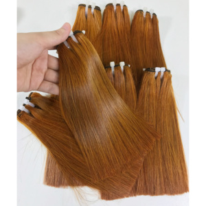 Super Double BoneStraight 10 ''Ombre orange Couleur Cuticule Alignée Génie Trame Vierge Cheveux Humains Matière Première Non Transformée - Product Image 6