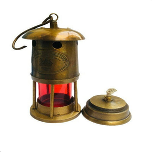 Authentique lampe de mineurs en laiton couleur or En qualité de luxe lampe à huile de mineur suspendue Prix de gros Lampe de mineurs en laiton couleur or - Product Image 2