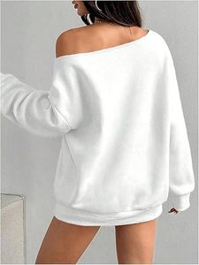 Venta al por mayor de algodón pesado personalizado de gran tamaño de las mujeres del hombro caído sudadera suelta ropa de Yoga de invierno calle Hip-Hop de talla grande - Product Image 5