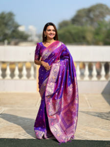 Hermoso Sari Zari Tejido Meenakari Touchup - Product Image 4