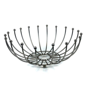 Fruit <b>Basket</b> Fancy Design Kitchenware Fruit <b>Basket</b> Black Color <b>Round</b> Shape High Quality Metal Wire Fruit <b>Basket</b> in Lowest Price - Product Image 4