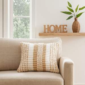 ปลอกหมอนอิงตกแต่ง45X45ซม. ปลอกหมอนอิงผ้าฝ้ายธรรมชาติทรงสี่เหลี่ยมปลอกหมอนผ้าทอสำหรับบ้านและโรงแรม - Product Image 1