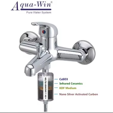 Household & Hotel Portable Plastic Shower Filter 4-Stage NSF Certified (PP+CaCO3+Infrared Ceramic+KDF+Activated Carbon)