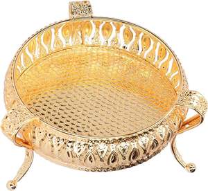 Trendsetting ถาดโลหะกลมเคลือบทองอเนกประสงค์สำหรับกาแฟ - Product Image 2