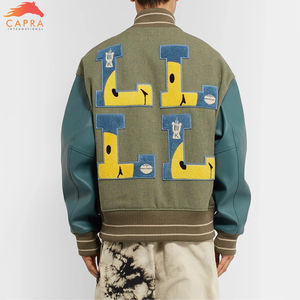 Nouvelle serviette personnalisée broderie manches en cuir lettre homme varsity vestes pour hommes Varsity Letterman veste lavable respirant - Product Image 2