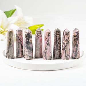 Venta al por Mayor de Elegantes y Hermosas Torres/Obeliscos de Cristal con Gemas, Rodonita de 1 kg al Mejor Precio - Product Image 3