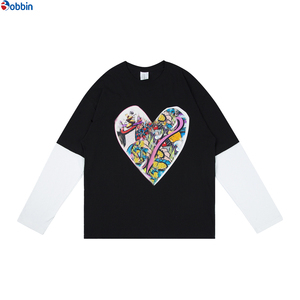 T-shirt à manches longues pour homme en coton délavé personnalisable, imprimé par transfert numérique direct (DTG), 220 grammes, double couche, design imprimé à l'écran - Product Image 1
