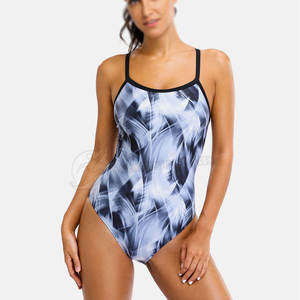 ชุดว่ายน้ำเล่นกีฬาผ้าสแปนเด็กซ์/ ไนลอนของผู้หญิงชุดว่ายน้ำแบบเรียบ - Product Image 2