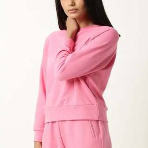 Sweat-shirt décontracté surdimensionné pour femme en coton 100% avec logo imprimé sur le devant, hiver 2026 - Vente en gros personnalisable - Product Image 2