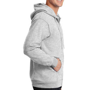 Sweat à capuche gris clair pour homme, fermeture éclair intégrale, gris cendré, Bella Canvas, sweat à capuche unisexe pour homme - Product Image 3