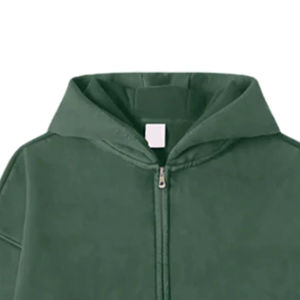 Sweat-shirt à capuche surdimensionné en coton 100% lavé, à fermeture éclair, style vintage, lavage à l'acide, logo personnalisé, pour hommes et femmes - Product Image 4