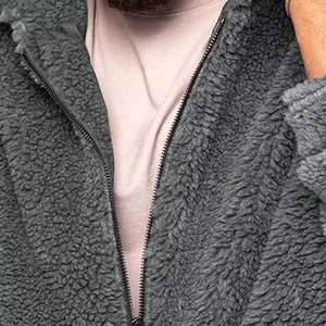 Nueva llegada personalizada Sherpa Fluffy Fleece Sudadera con capucha Sudaderas de peso pesado Grueso de piel Sudaderas con capucha Cremallera completa - Product Image 4