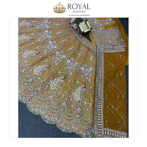 Meilleure offre sur la qualité de luxe Collection de vêtements de mariage de créateur moderne Filet souple avec doublure Lehenga Choli avec broderie - Product Image 2