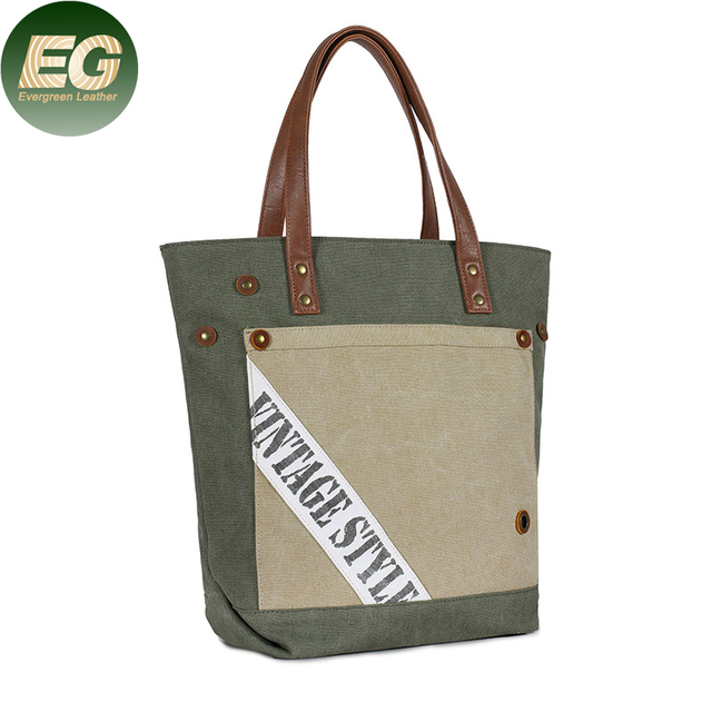 SA98 High Quality Wholesale Canvas Tote Bag for Women Men logo Luxury Custom  Fashion Leather Shoulder Customize Vintage Bags