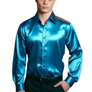 Tallas grandes para hombre Moda Manga larga para camisetas de polo Patrón sólido Tela de lona Precio al por mayor - Product Image 1