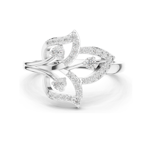 แหวนเพชรรูปใบไม้ที่เติบโตในแล็บอย่างสง่างามสำหรับผู้หญิง0.255 CT VVS-VS EF มีให้เลือก18KT 14KT สีทอง10KT และกุหลาบเงิน925สี - Product Image 1