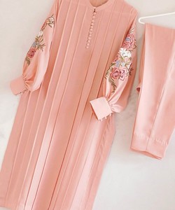 Dubai-inspired Islamic Eco-Friendly Apparel with Rhinestone <b>Embroidery</b> Stylish Design for Modern Women Polyester/Cotton <b>Material</b> - Product Image 3