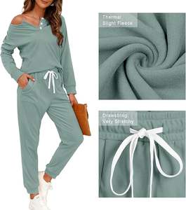 Conjunto Deportivo de Invierno para Mujer, Felpa Suave con Estampado Lavado Ácido, Transpirable, de Secado Rápido, Estilo Urbano y Moderno - Product Image 1