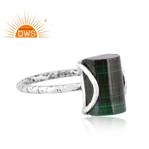 Bague empilable en argent sterling oxydé de meilleure qualité en malachite naturelle Fabricant de bijoux personnalisé - Product Image 3