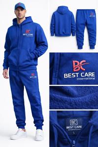 Ensemble survêtement en molleton de coton pour homme, logo personnalisé, vintage, lourd, jogging, vêtements de sport d'été - Product Image 3