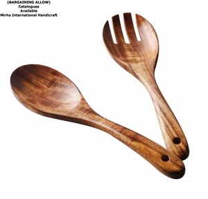 Juego de utensilios de cocina, utensilios de cocina antiadherentes, cucharas de madera para cocinar, mango indio, acacia, madera de teca - Product Image 3