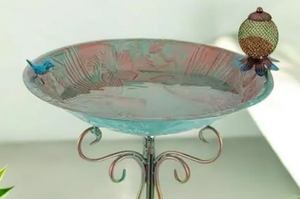 Venta al por mayor de alta calidad de bronce antiguo al aire libre jardín Patio Metal pájaro baño con alimentador de metal de hierro adornos de jardín - Product Image 5