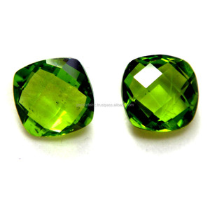 ตรวจสอบตัดอัญมณีธรรมชาติ Peridot สีเขียวเข้มเบาะรูปร่างอัญมณีต่อกะรัตราคาโรงงานอัญมณีหลวมแฮนด์เมดอัญมณี Peridot - Product Image 5
