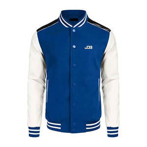 High Quality Quick Dry Stand Front Custom Colors Winter <b>Letterman</b> <b>Jacket</b> for Men Custom Design Street Wear Polyester/Cotton - Product Image 1
