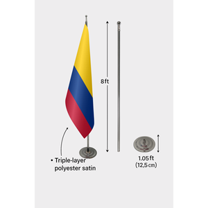 Drapeau d'intérieur officiel de la Colombie imprimé numériquement en aluminium, nylon, vinyle, soie pour usage automobile, assurance, éducation, agences de voyage - Product Image 6