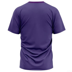 Vente en gros Chemise de gym personnalisée de couleur violette pour hommes T-shirt en coton à séchage rapide Haut d'entraînement de compression Vêtements de sport - Product Image 6