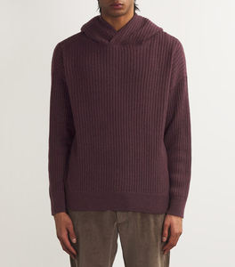 Men Knitted Pullover Hoodie Soft Ribbed Long Sleeve Sweater with Hood for Autumn and Winter Wear - Product Image 3