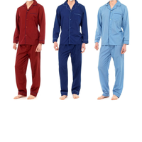 Ensembles de vêtements de nuit pour hommes en deux pièces, 100% coton, respirant, séchage rapide, thermique, grande taille, personnalisable, tricoté, qualité export, toutes saisons