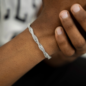 <b>Mens</b> hip hop moissanite cross bracelet iced baguette crucifix link bracelet gold silver religious jewellery luxury gift - Product Image 1