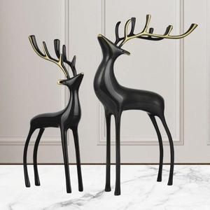 Assis et debout noir renne Sculpture métal artisanat décoration de noël objets noir cerf Figurine décoration de la maison Arts - Product Image 4
