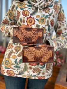 Portefeuille en cuir véritable fabriqué à la main sur mesure pour hommes Portefeuille long en cuir Portefeuilles décontractés Portefeuilles standard - Product Image 4