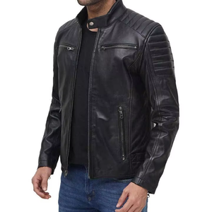 Chaqueta de Cuero Vacuno Genuino de Primera Calidad para Hombre, Chaqueta de Moda de Alta Calidad Totalmente Personalizada de Manga Larga - Product Image 1