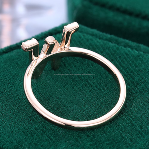Anillo de diamante 'W' inicial 0.10ctw 1,00mm corte brillante redondo chapado en oro joyería fina para boda o compromiso al por mayor - Product Image 5