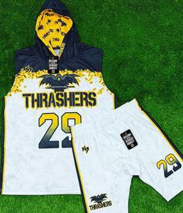 Tenues de football personnalisées 7V7 de haute qualité, à séchage rapide, sans manches, respirantes, en jersey, avec technique de sublimation anti-UV - Product Image 4