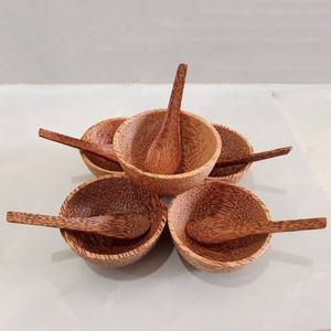 Bol de service en bois de coco vaisselle sans danger pour les aliments bols en bois de coco compostables de l'usine du Vietnam - Product Image 4