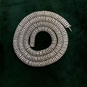 Cadena Cubana Chapada en Oro Blanco, Collar de Diamantes Vintage de Lujo, Diamantes de Laboratorio Genuinos, Joyería Fina Certificada IGI para Mujer, Regalo - Product Image 4