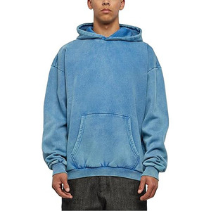 Streetwear intégral personnalisé OEM sweat à capuche surdimensionné à imprimé vieilli lavé à la pierre acide délavé au soleil bases de lavage à l'acide, coton mélangé - Product Image 4