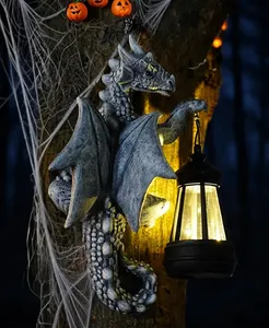 Goodeco Dragon Tree Hugger <b>Solar</b> <b>Lantern</b> <b>Garden</b> Statue - Product Image 1