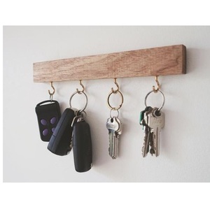 Porte-clés en bois vintage pour entrée murale porte-courrier et porte-clés avec étagère crochet pour porte-clé de maison murale - Product Image 3